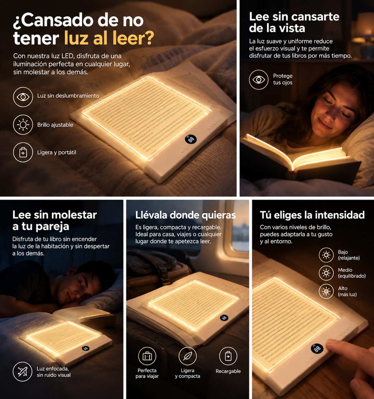 Lámpara LED de Lectura con Luz Regulable
